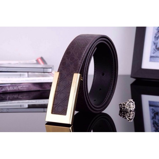 Ferragamo Gentle Monster leather belt with double gancini buckle GM055-SFM-T1696