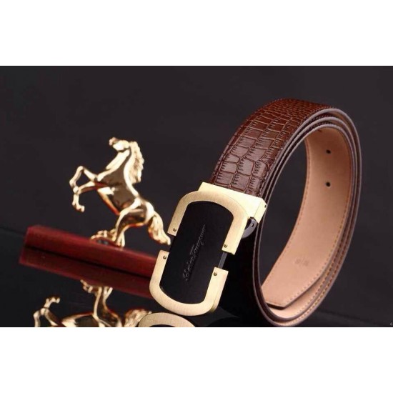 Ferragamo Gentle Monster leather belt with double gancini buckle GM060-SFM-T1691