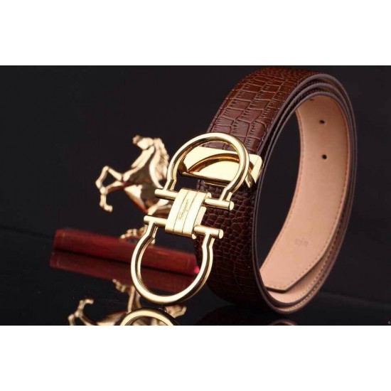 Ferragamo Gentle Monster leather belt with double gancini buckle GM062-SFM-T1689