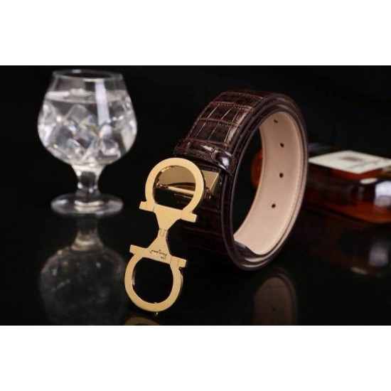 Ferragamo Gentle Monster leather belt with double gancini buckle GM066-SFM-T1685
