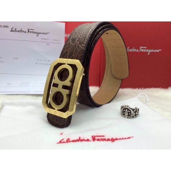 Ferragamo Gentle Monster leather belt with double gancini buckle GM069-SFM-T1682