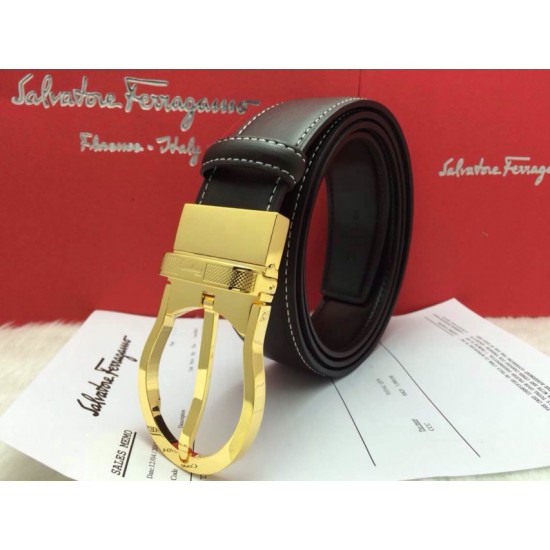 Ferragamo Gentle Monster leather belt with double gancini buckle GM075-SFM-T1676