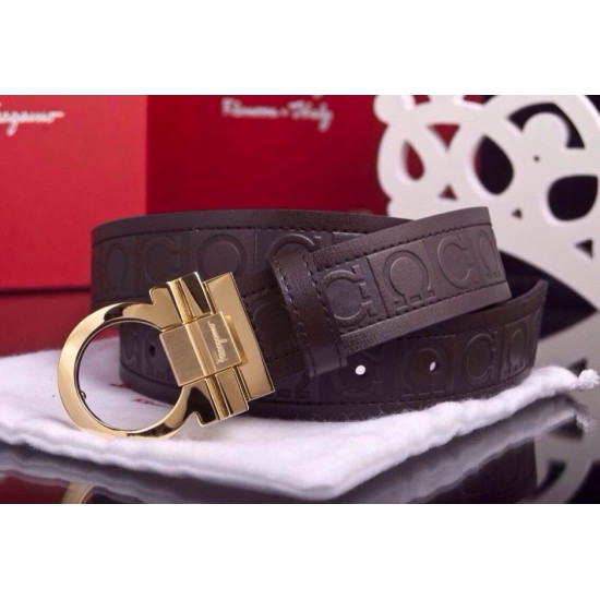 Ferragamo Gentle Monster leather belt with double gancini buckle GM082-SFM-T1669