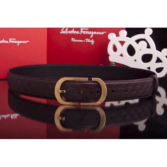 Ferragamo Gentle Monster leather belt with double gancini buckle GM102-SFM-T1649