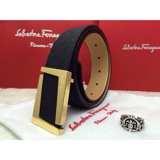 Ferragamo Gentle Monster leather belt with double gancini buckle GM117-SFM-T1634