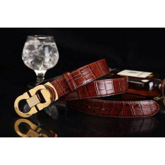 Ferragamo Gentle Monster leather belt with double gancini buckle GM120-SFM-T1631