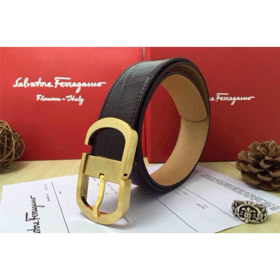 Ferragamo Gentle Monster leather belt with double gancini buckle GM135-SFM-T1616