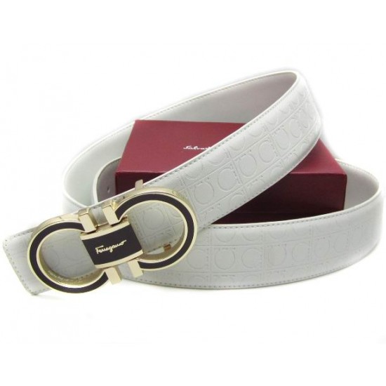 Ferragamo Adjustable Belt White-SFM-T2519
