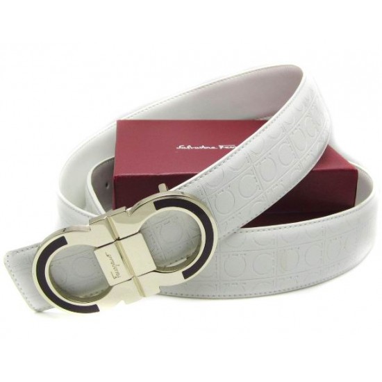 Ferragamo Adjustable Belt White-SFM-T2521