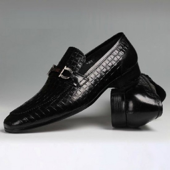 Ferragamo Shoes Gancini Bit Loafer Calfskin Black Sale-SFM-T3130