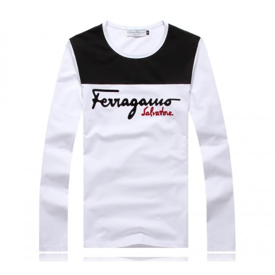 Ferragamo Long-sleeved Long T-shirt New Style Sale-SFM-T1213