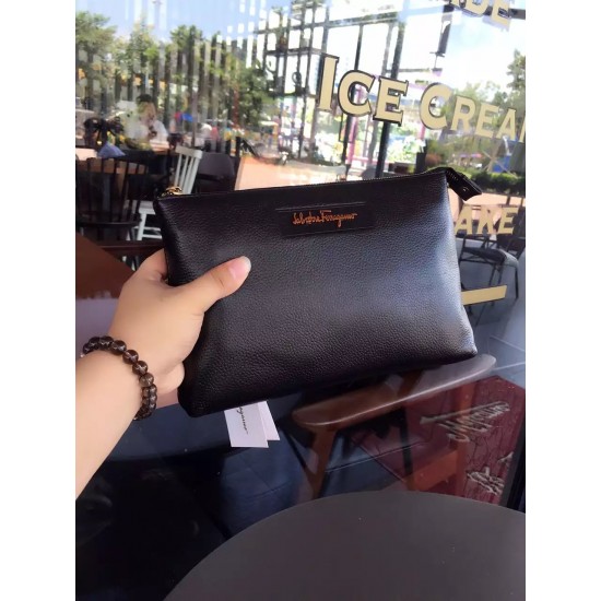 Ferragamo pouch wallet 2021 black discount-SFW-K2426