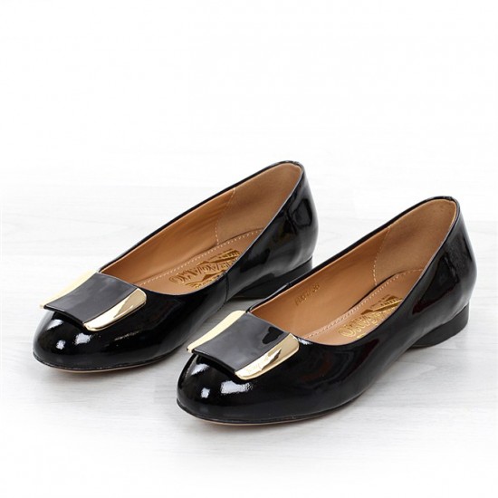 Ferragamo Patent Leather Footwear Black-SFW-K3100