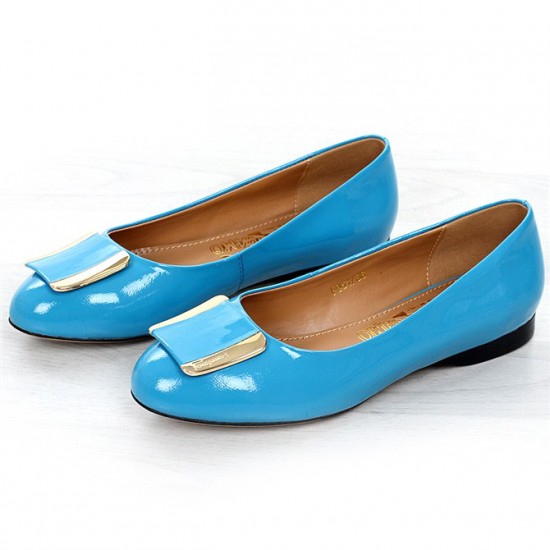 Ferragamo Patent Leather Footwear Turquoise-SFW-K3098