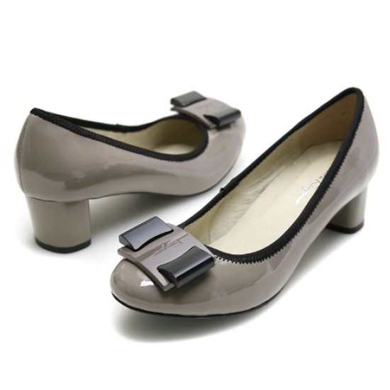 Ferragamo My Flair Shoes Gray Pumps-SFW-K2798