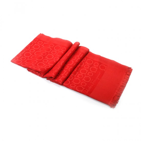 Authentic Ferragamo Wool Scarf Red-SFW-K2764
