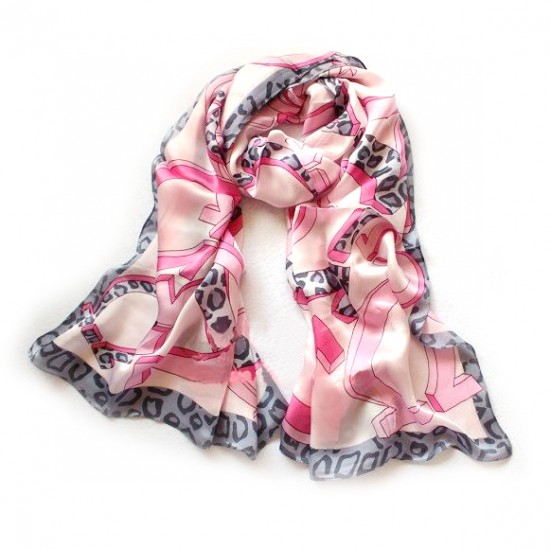 Ferragamo Tropical Printed Silk Oblong Scarf Pink-SFW-K2750