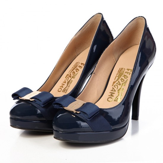 Ferragamo high heel shoes in blue color 272-SFW-K2992