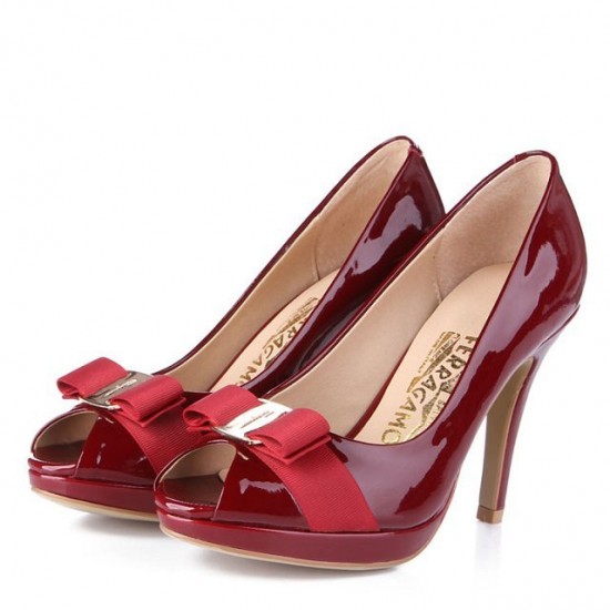 Ferragamo high heel wine color 266-SFW-K2991