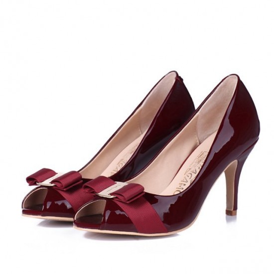 Ferragamo high heel in wine color 253-SFW-K2996