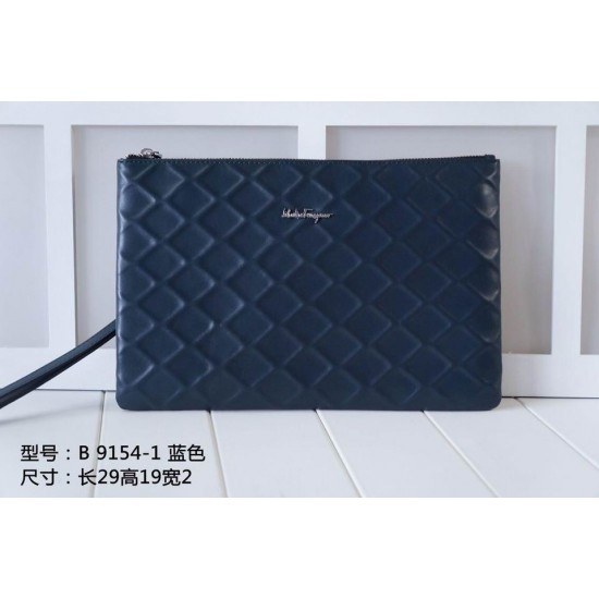 Ferragamo pouch wallet navy blue high quality-SFW-K2432