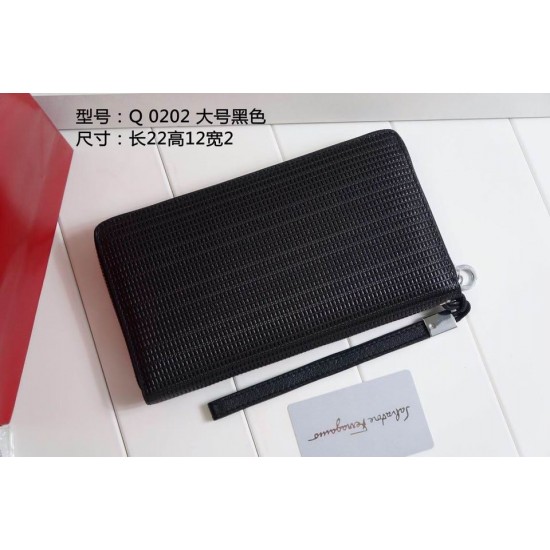 Ferragamo zip around wallet black-SFW-K2451