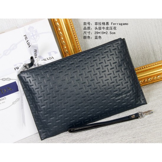 Ferragamo pouch wallet dark blue 2021 new style-SFW-K2433