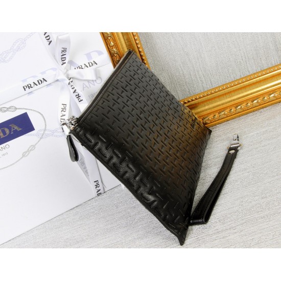 Ferragamo pouch wallet black mens sale-SFW-K2435