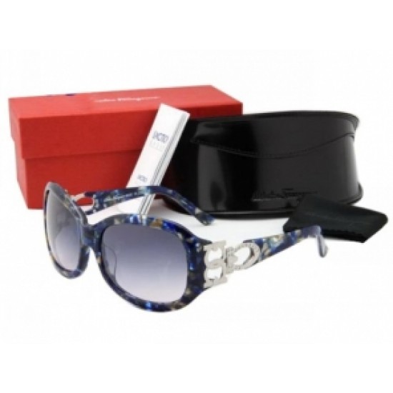 Ferragamo Round Lens Blue Sunglasses-SFW-K3336