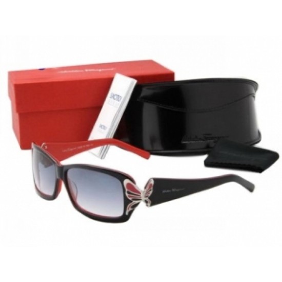 Ferragamo Sunglasses Stylish Butterfly Black Red On Sale-SFW-K3334