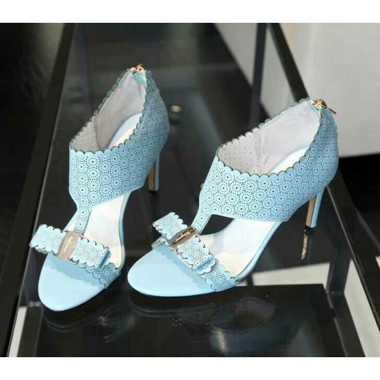 Ferragamo Ankle-Strap Lace Vara Sandals Blue-SFW-K2776