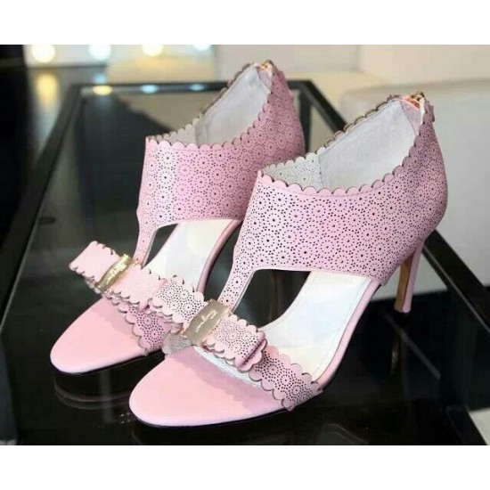 Ferragamo Ankle-Strap Lace Vara Sandals Pink-SFW-K2775