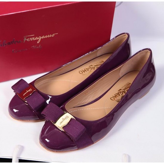 Ferragamo Varina Flat Shoes Purple-SFW-K3245