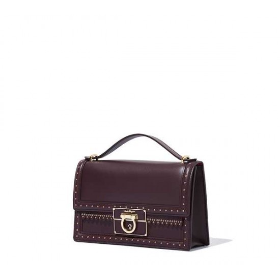 Salvatore Ferragamo Medium Gancio Lock Shoulder Bag Sale Online-SFW-K2713