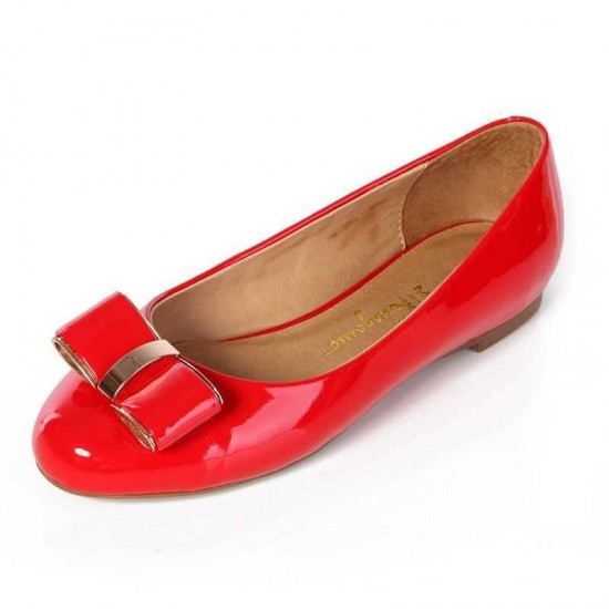 Salvatore Ferragamo's Shoes Ballerina Flats Red-SFW-K2499